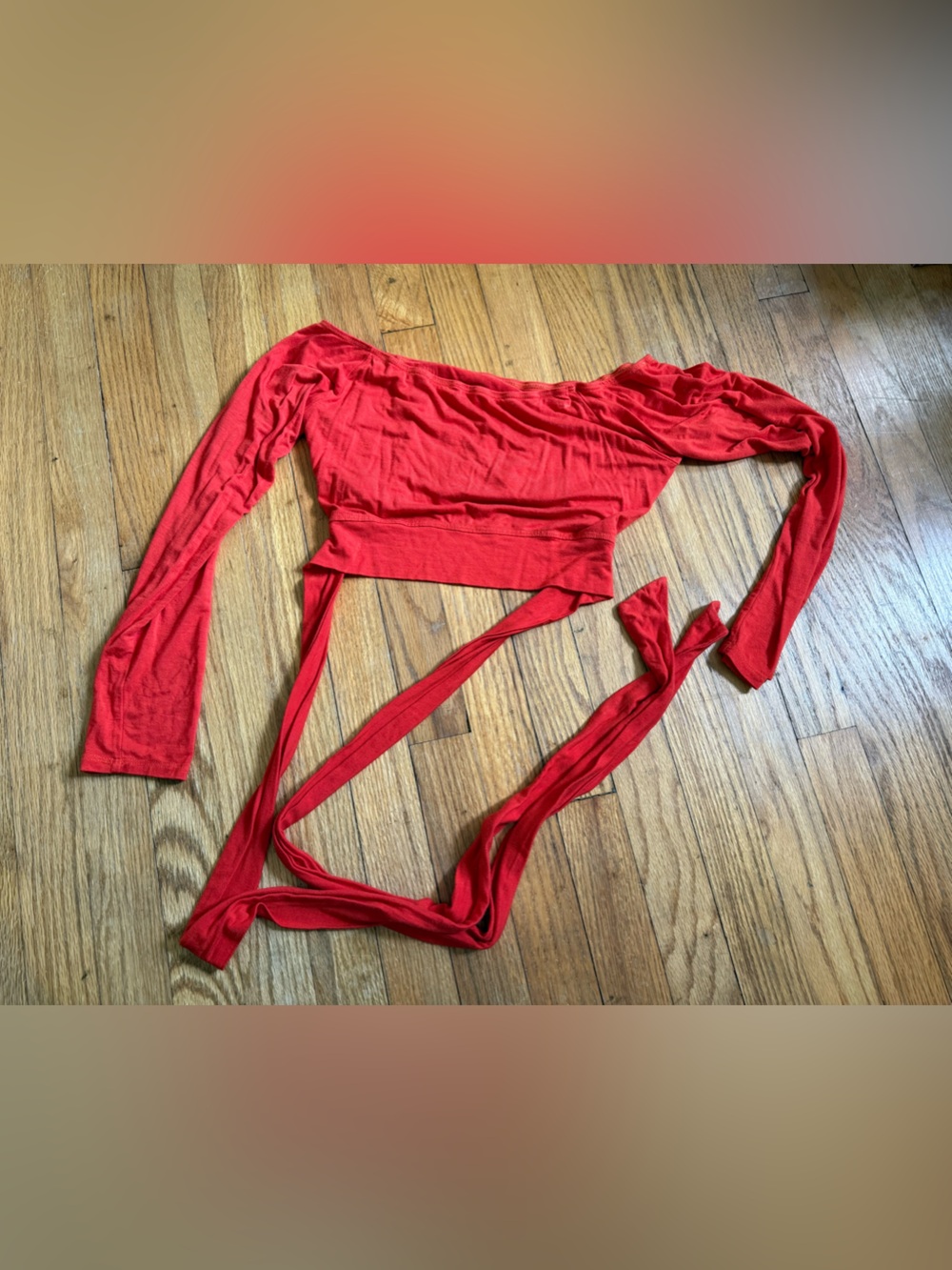 W by Worth Red Off-Shoulder Wrap Crop Top